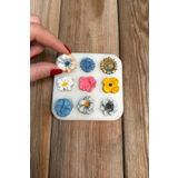 Çiçek Süsleme Set 1 Dokuzlu Silikon Mum Kalıbı