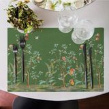 Çiçek Tasarımlı Kumaş Amerikan Servis 4'lü Set 35X50CM (Keteni Ulusl. Yıkama ve Solmama Sertifikası) - 35 x 50 cm - Çok Renkli