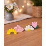 Çiçek Temalı Fotoğraf Tutucu 4’lü Set | Dekoratif Polaroid Stand & Masa Süsü - Fotoğraftutucu