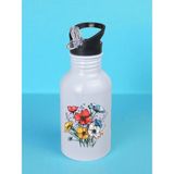 Çiçek Teması Baskılı Matara Suluk 600 ml - Sporcu Suluğu, Büyük Suluk, Spor Matara, Sporcu Sulukları