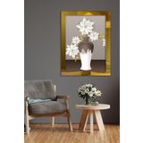 Çiçek Vazo Gold Tek Parça Pleksi Tablo, 60 x 80, PT-001