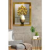 Çiçek Vazo Gold Tek Parça Pleksi Tablo, 60 x 80, PT-002