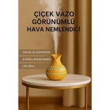Çiçek Vazo Tasarımlı Hava Nemlendirici – Buhar Makinası-Aroma Difüzörü Led Işık 300ML