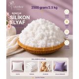 ÇİÇEKCE HOME Çiçekce Home Boncuk Silikon Elyaf 2.5 kg / 2500 Gram 1. Kalite - 50 x 70 cm - Beyaz
