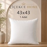 ÇİÇEKCE HOME Çiçekce Home Kırlent Iç Yastığı 1.kalite Boncuk Silikon Elyaf Dolgulu 43X43 1 Adet 350 Gram - 43 x 43 cm - Beyaz