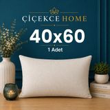 ÇİÇEKCE HOME Çiçekce Home kırlent iç yastık boncuk silikon elyaf dolgulu 40x60 cm 1 adet 400 gram - 40 x 60 cm - Beyaz