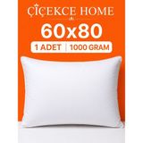 ÇİÇEKCE HOME Çiçekce Home Yastık Boncuk Silikon Elyaf Dolgulu 1.kalite 60X80 1 Adet 1000 Gram - 60 x 80 cm - Beyaz