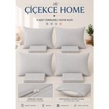 ÇİÇEKCE HOME Çiçekce Home Yastık Kılıfı 4 Adet Fermuarlı 50X70 - Gri