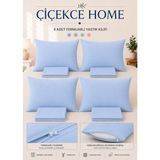 ÇİÇEKCE HOME Çiçekce Home Yastık Kılıfı 4 Adet Fermuarlı 50X70 - Mavi