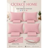 ÇİÇEKCE HOME Çiçekce Home Yastık Kılıfı 4 Adet Fermuarlı 50X70 - Pembe