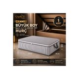 Çiçekce Home evinize renk katar Hurç 1 adet Antrasit çizgili Büyük boy Baza altı Hurç 65x45x22 cm