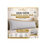 Çiçekce Home evinize renk katar Yastık kılıfi & alezi koruyucu 50x135 uzun yastık kapitone koruyucu alez kılıf 1 adet fermuarlı gri