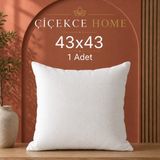 ÇİÇEKCE HOME Kırlent Iç Yastığı 1.kalite Boncuk Silikon Elyaf Dolgulu 43x43 1 Adet 400 Gram