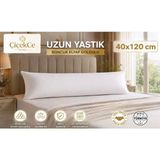 ÇİÇEKCE HOME Uzun Yastık 40X120 Dekoratif Çok Amaçlı %100 Boncuk Silikon Elyaf Dolgulu 1 Adet - 40 x 120 cm - Beyaz
