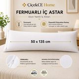 ÇİÇEKCE HOME Uzun Yastık Iç Astarı 50X135 cm Fermuarlı 1 Adet - Beyaz