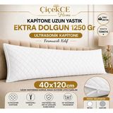 ÇİÇEKCE HOME Uzun Yastık Kapitoneli 40X120 %100 Boncuk Silikon Dolgulu 1 Adet 1250 Gram - 40 x 120 - Beyaz