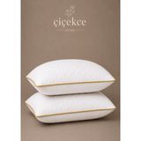 ÇİÇEKCE HOME Yastık Kapitone Lüx Biye Detaylı 900 Gram 2 Adet - 50 x 70 cm - Sarı