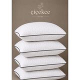 ÇİÇEKCE HOME Yastık Kapitone Lüx Biye Detaylı 900 Gram 4 Adet - 50 x 70 cm - Koyu Gri