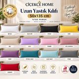 ÇİÇEKCE HOME Yastık Kılıfı 1 Adet 50X135 Uzun Yastık Kılıfı Çeşitleri Fermuarlı - 50 x 135 - Petrol Mavisi