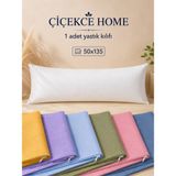 ÇİÇEKCE HOME Yastık Kılıfı 1 Adet 50X135 Uzun Yastık Kılıfı Çeşitleri Fermuarlı - Beyaz - 50 x 135