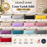 ÇİÇEKCE HOME Yastık Kılıfı 1 Adet 50X135 Uzun Yastık Kılıfı Çeşitleri Fermuarlı - Lila - 50 x 135