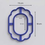 Çiçek/Dalga Kenarlı Oval Çerçeve Seramik Kesici Kalıp – Ayna, Fotoğraflık ve Polimer Kil Kalıbı - Krem - 7.5x10 cm