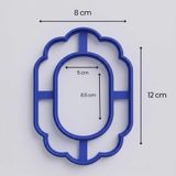 Çiçek/Dalga Kenarlı Oval Çerçeve Seramik Kesici Kalıp – Ayna, Fotoğraflık ve Polimer Kil Kalıbı - Krem - 8x12 cm