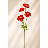 ÇİÇEKFABRİKA Yapay Gelincik Çiçeği Dalı 60 cm – 4 Başlı Kırmızı Dekoratif Çiçek