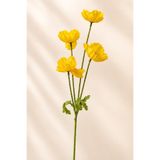 ÇİÇEKFABRİKA Yapay Gelincik Çiçeği Dalı 60 cm – 4 Başlı Sarı Dekoratif Çiçek