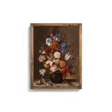 Çiçekler Ahşap Desenli Derin Çerçeve, Ceviz, 17 x 23, 3646362353532