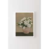 Çiçekler - Beyaz Çerçeve, Beyaz, 50 x 70, 3646362353683