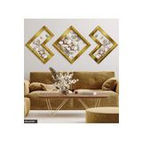 Çiçekler Gold Pleksi Aynalı Çerçeveli Tablo, 135 x 55, PR-014-ALTIN