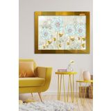 Çiçekler Gold Tek Parça Pleksi Tablo, 60 x 80, PT-104
