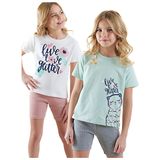 Çiçekler Kız Çocuk 2'li Pijama Takım