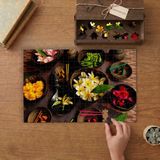 Çiçekler ve Yapraklar Tasarımı 240 Parça Ahşap Puzzle Ahşap Kutuda MP07680
