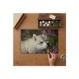 Çiçeklerin Arasında Sevimli Köpek Tasarımı 240 Parça Ahşap Puzzle Ahşap Kutuda MPY20459