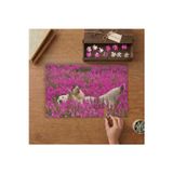 Çiçeklerin İçinde Kutup Ayısı Tasarımı 240 Parça Ahşap Puzzle Ahşap Kutuda MPY50469