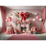 Çiçeklerle Dolu Aşk Arka Plan, 200X150CM, Stüdyo Fonu - -