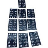Çiçekli 10X14CM Tüp Kına Desen Çıkartma Şablonu 12 Parça
