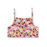 Çiçekli Crop Bluz Askılı