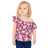 Çiçekli Kız Çocuk Bluz PEMBE 11-12 YAŞ