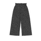 Çiçekli Kız Çocuk Bürümcük Pantolon, SİYAH, 10-11 YAŞ