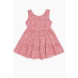 Çiçekli Kız Çocuk Elbise, PEMBE, 6 YAŞ