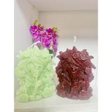 Çiçekli Kız Dekoratif Kokulu Mum / Girl With Flowers Decorative Scented Candle - Açık Yeşil
