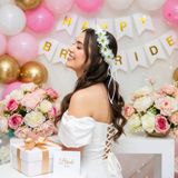 Çiçekli Kurdeleli Bride Taçı Bekarlığa Veda Parti Aksesuarı Çember Taç