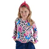 Çiçekli Leopar Kız Çocuk Sweatshirt