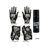 Çiçekli Modeller El Ayak Geçici Dövme Seti Spray Tattoo Dark Siyah Renk