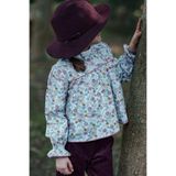 Çiçekli Poplin Çocuk Bluz Pembe 4-5 Yaş