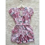 Çiçekli Şortlu Tulum - Pembe - 2 Yaş