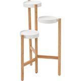 Çiçeklik, Bambu-Beyaz, 78 cm - Çok Renkli